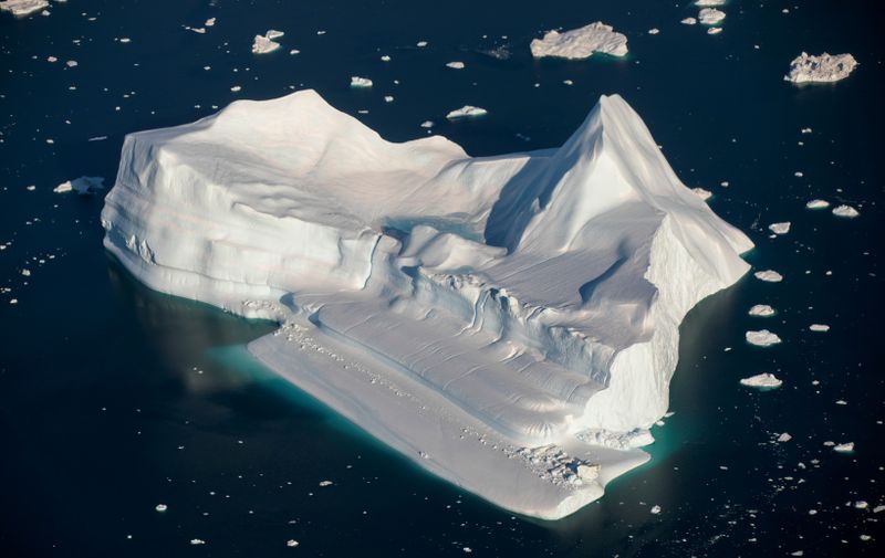 FILE PHOTO: Icebergs at the entrance to the Jakobshavn Glacier Fjord near Ilulissat, Greenland on September 16, 2021. REUTERS/Hannibal Hanschke